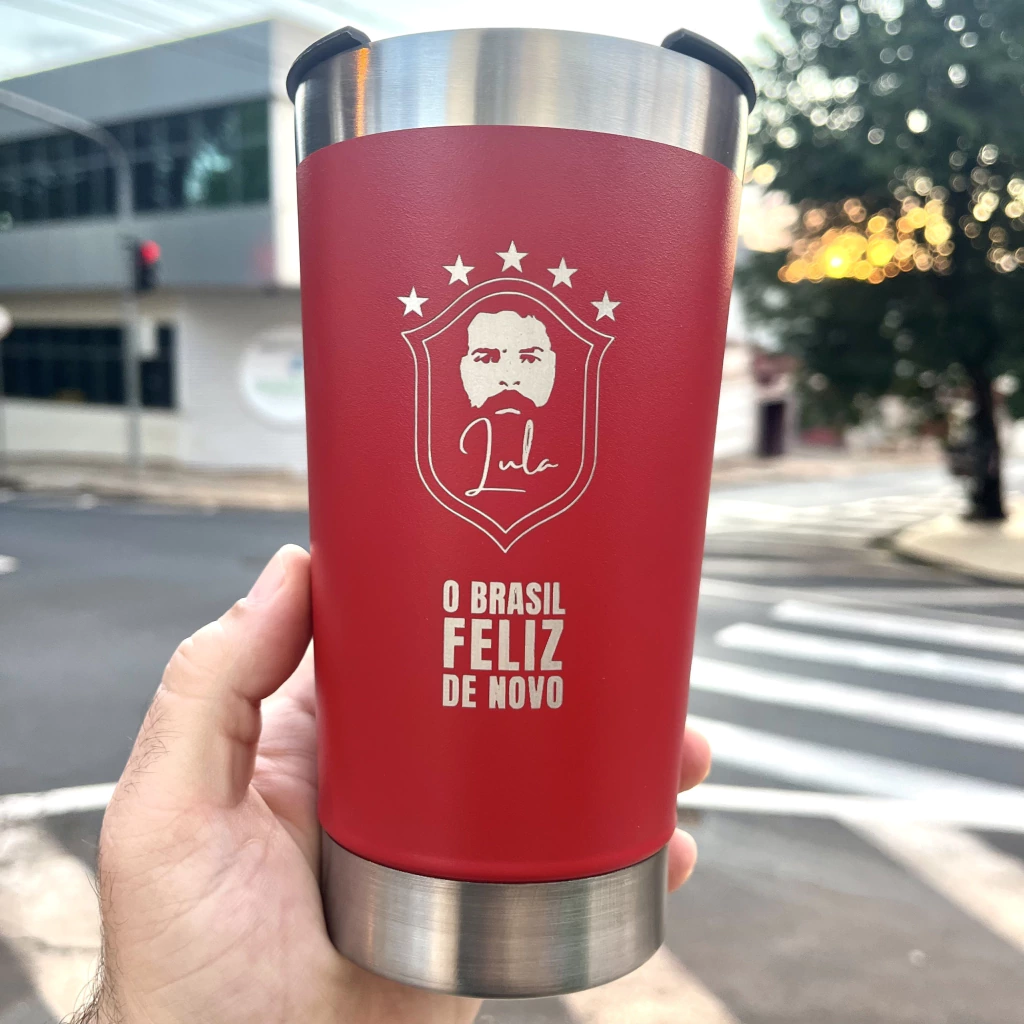 Copo "Lula - O Brasil Feliz De Novo" - vermelho (470ml)
