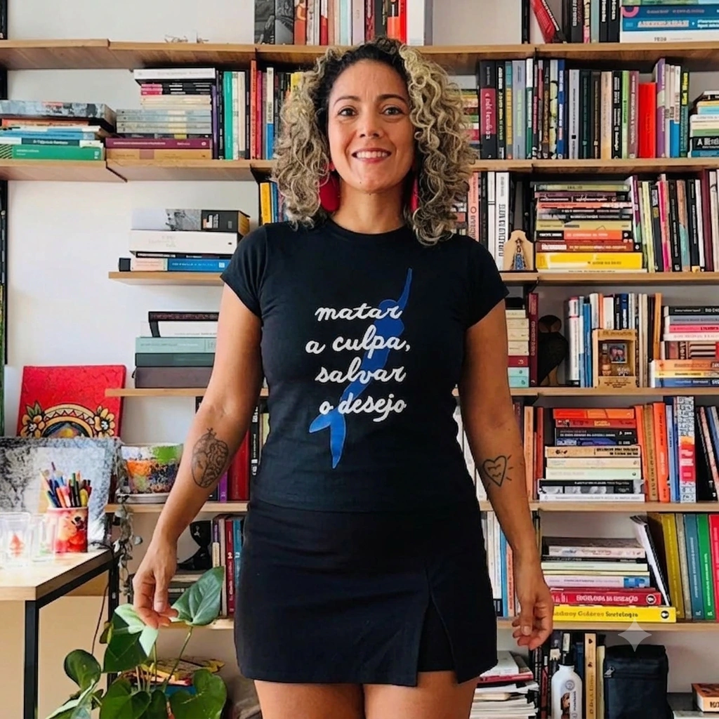 CAMISETA BABY LOOK - MATAR A CULPA, SALVAR O DESEJO