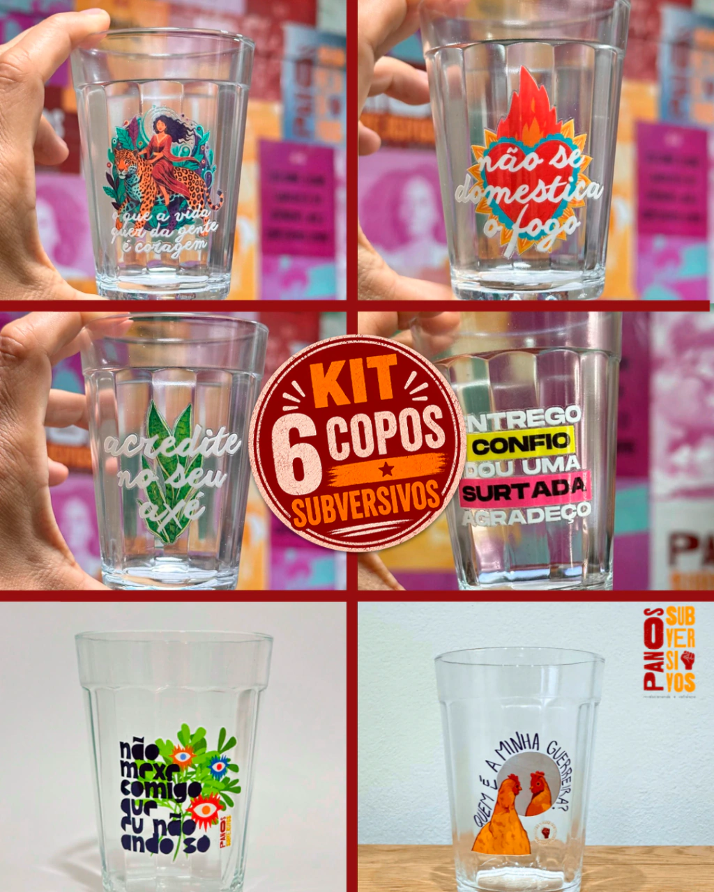 Kit 09 - 6 Copos