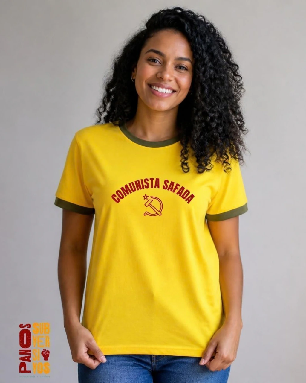 CAMISETA - COMUNISTA SAFADA - AMARELA